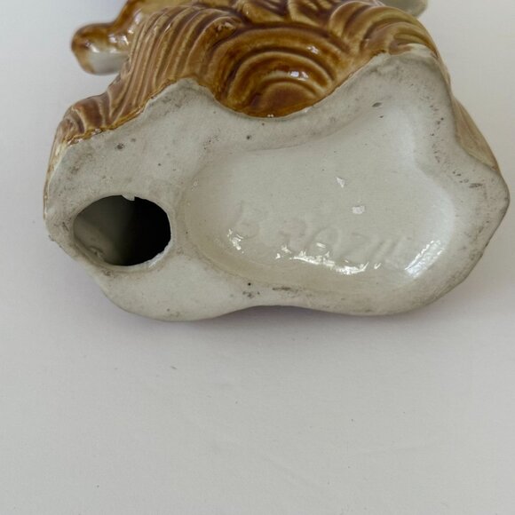 Vintage Ceramic Cockatoo Figurine Yellow & Brown Bird Design Made In Brazil - Picture 7 of 7